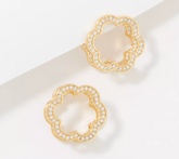 Diamonique x Lisa Freede Gold Tone Brass Clear Cubic Zirconia Huggie Earrings